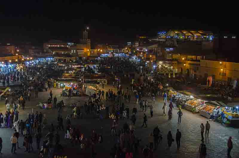 29 - Marruecos - Marrakech - plaza Jamaa el Fna - imagen nocturna